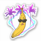 Sticker banane cool rétro (Devant)