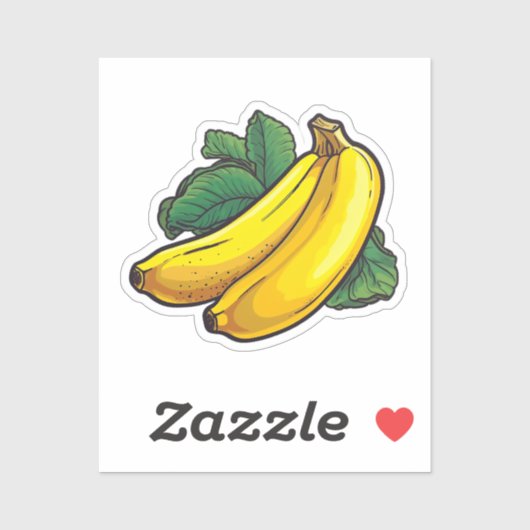 Sticker Banane dessin animé (Feuille)