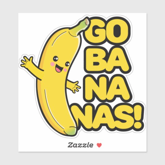 Sticker Banane mignonne (Feuille)