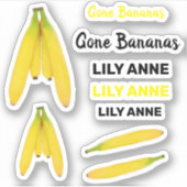 Sticker Bananes Fruits Mignonnes Avec Nom (Devant)