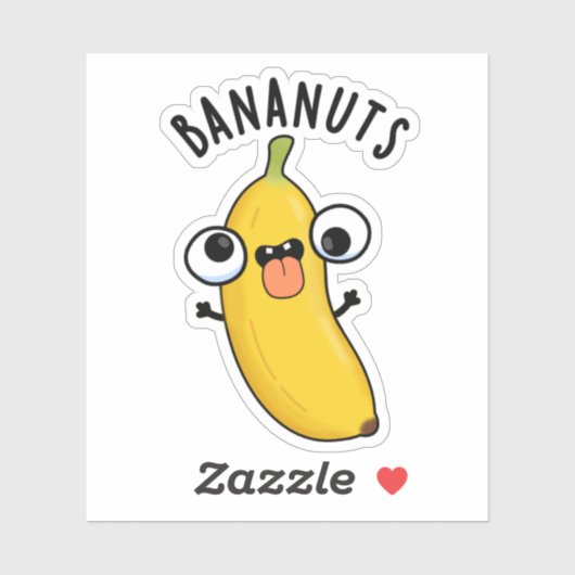 Sticker Bananuts Funky Fou Banana Fruit Pun (Feuille)