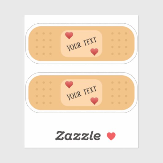 Sticker Bandaid patch plaster texte personnalisable Sticke (Feuille)