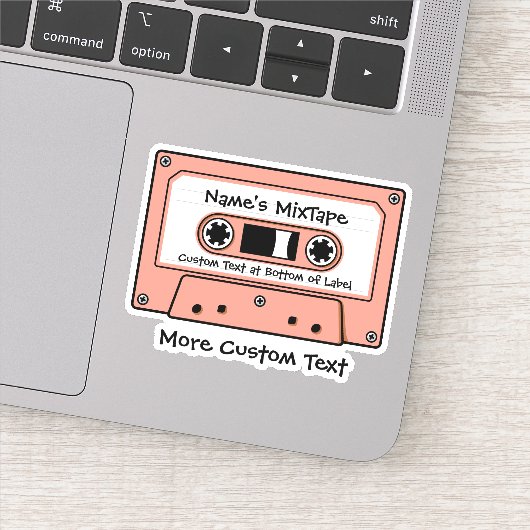 Sticker Bande audio cassette rose (Détail)
