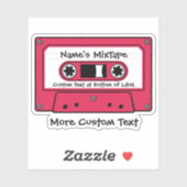 Sticker Bande audio cassette rouge (Feuille)