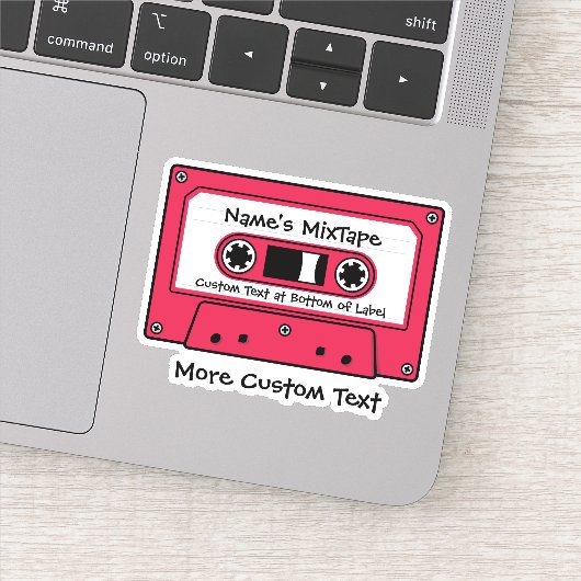 Sticker Bande audio cassette rouge (Détail)