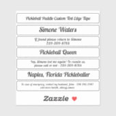 Sticker Bande Bord Pickleball Paddle Nom personnalisé Text (Feuille)