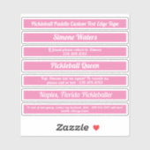 Sticker Bande Bord Pickleball Paddle Texte Personnalisé Ro (Feuille)