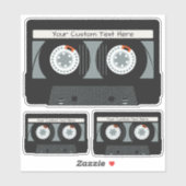 Sticker Bande Casette Retro texte personnalisé (Feuille)