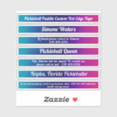 Sticker Bande de bord de pickleball cool Nom personnalisé  (Feuille)