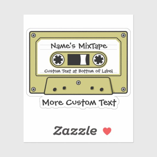 Sticker Bande de cassette audio jaune boueux (Feuille)