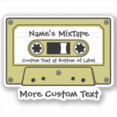 Sticker Bande de cassette audio jaune boueux (Devant)