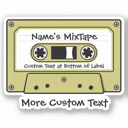 Sticker Bande de cassette audio jaune boueux (Devant)