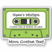 Sticker Bande de cassette audio verte (Devant)