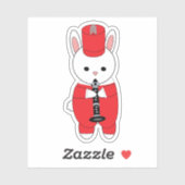 Sticker Bande de Marquage de lapin Clarinet Rouge Blanc (Feuille)