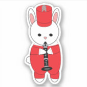 Sticker Bande de Marquage de lapin Clarinet Rouge Blanc (Devant)