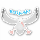 Sticker Bande dessinée de l'oiseau mûre albatros (Devant)