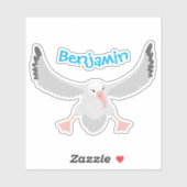 Sticker Bande dessinée de l'oiseau mûre albatros (Feuille)