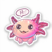 Sticker Bande dessinée du mignon Axolotl (Recto)