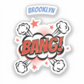 Sticker Bande dessinée explosion légende typographie art (Recto)