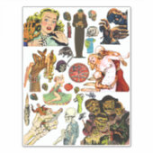 Sticker bande dessinée horreur monstres créatures collage  (Devant)