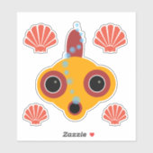Sticker Bande dessinée mignonne Googly Eyed Goldfish Bubbl (Feuille)