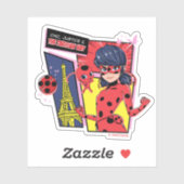 Sticker Bande dessinée Miraculaire Ladybug Parisienne (Feuille)