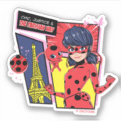 Sticker Bande dessinée Miraculaire Ladybug Parisienne (Devant)