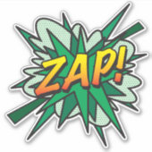 Sticker Bande dessinée rétro fun ZAP Art Pop (Devant)