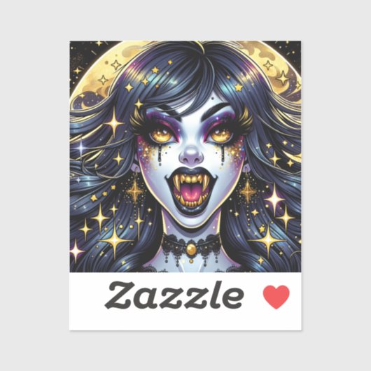 Sticker Bande dessinée Style Vampire Halloween Party (Feuille)