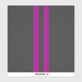 Sticker Bandes de course rose chaud en fibre de carbone (Feuille)