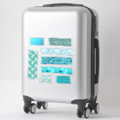 Sticker Bandes de ruban géantes motifs aqua pour un collag (Sur valise)
