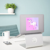 Sticker Bandes Et Unicorne (Ordinateur portable sur le bureau)