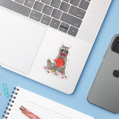 Sticker Bandit Raton d'amour (Ordinateur portable avec iPhone)