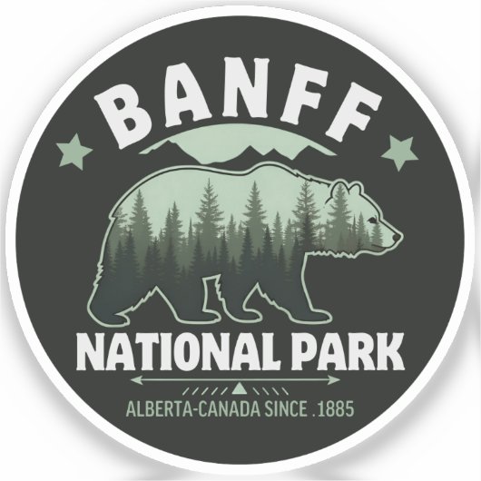 Sticker Banff National Park Wildlife – Rustic Bear (Recto)