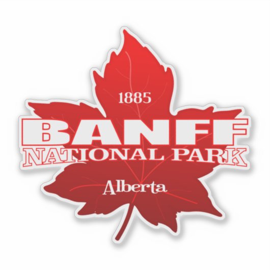 Sticker Banff NP (feuille d'érable) (Devant)