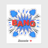 Sticker BANG Burst Pop Art Rouge Bleu 4" Vinyl (Feuille)