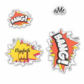 Sticker Bang Retro Action Comic Book Bubble (Devant)