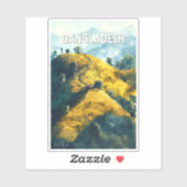 Sticker Bangladesh Illustration Voyage Art Vintage (Feuille)