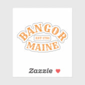 Sticker Bangor, Maine Oval (Feuille)