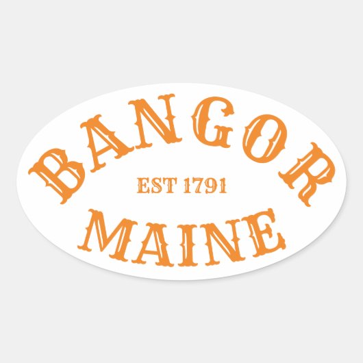Sticker Bangor, Maine Oval (Devant)