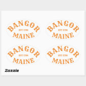 Sticker Bangor, Maine Oval (Feuille)