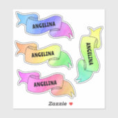 Sticker Bannière colorée Girly Rainbow Name (Feuille)