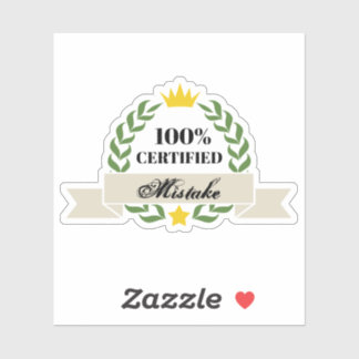 Sticker Bannière rétro d'erreur certifiée personnalisée