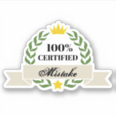 Sticker Bannière rétro d'erreur certifiée personnalisée (Devant)