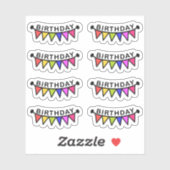 Sticker Bannières de guirlande d'anniversaire Planificateu (Feuille)