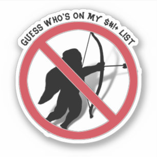Sticker Bannir Cupidon Anti Saint-Valentin
