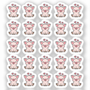 Sticker Banque 30 Cute Piggy