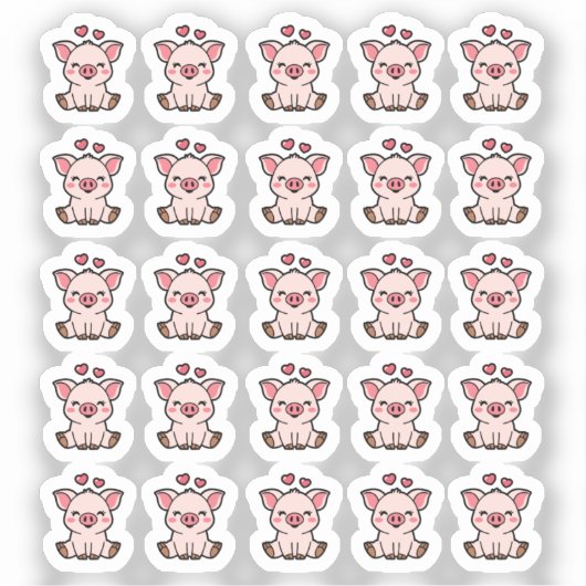 Sticker Banque 30 Cute Piggy (Recto)