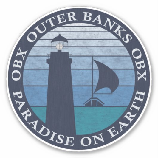 Sticker Banques extérieures OBX Blue Sky Navy Pearl Blanc (Devant)