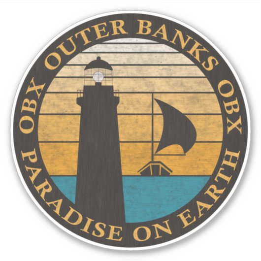 Sticker Banques extérieures OBX Sunset Black Sun Gold Vint (Devant)